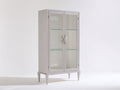 Vitrine-bois-verre-96x43x185 cm-blanc-style élégant