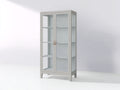 Vitrine-bois-verre-98x42x186 cm-gris perle-style contemporain