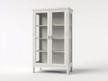 Vitrine-bois-verre-110x44x186 cm-blanc-style contemporain