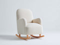 Fauteuil à bascule - tissu bouclé-bois - 78 x 86 x 98 cm - écru-naturel - style scandinave