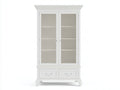 Vitrine - Bois-verre-métal - 110x45x200 cm - Blanc cassé - Style classique