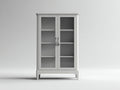 Vitrine - Bois-verre-métal - 90x38x165 cm - Gris clair - Style contemporain