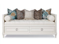 Canapé lit-Bois-220x90x85 cm-Blanc-Style classique