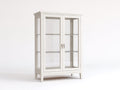 Vitrine-bois-verre-112x45x188 cm-blanc-style moderne