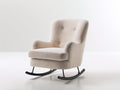 Fauteuil à bascule - tissu bouclé-métal - 76 x 90 x 101 cm - crème-noir - style contemporain