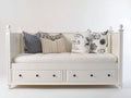 Canapé lit-Bois-230x100x95 cm-Blanc-Style classique