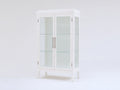 Vitrine-bois-verre-96x45x190 cm-blanc-style contemporain