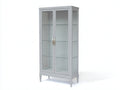 Vitrine-bois-verre-101x44x190 cm-gris clair-style moderne