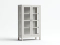 Vitrine-bois-verre-107x45x189 cm-blanc-style contemporain