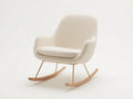 Fauteuil à bascule - Tissu bouclé - 89x80x98 cm - Crème clair - Moderne rétro